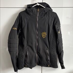 Helly Hansen Black Jacket with Gold Script Logo